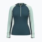 Bluză termoactivă pentru femei Smartwool Classic Thermal Merino Base Layer 1/2 Zip Hoodie Boxed twilight/arctic green