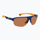 Ochelari de soare pentru bărbați Polaroid PLD 7059/S albastru mat portocaliu/maro polarizat cu contrast ridicat