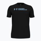 Tricou de antrenament pentru bărbați Under Armour Sliced Wordmark 60/40S black/horizon blue
