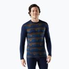 Bluză termică cu mâneci lungi pentru bărbați Smartwool Merino 250 Baselayer Crew Boxed deep navy geo peaks