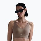 Sutien de antrenament Nike Alate Medium Support Longline mink brown/white