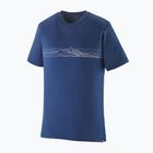 Tricou pentru bărbați Patagonia Cap Cool Merino Blend Graphic Shirt strata stripe / clement blue