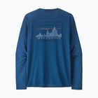 Longsleeve pentru bărbațiPatagonia Cap Cool Daily Graphic Shirt '73 skyline / clement blue x-dye