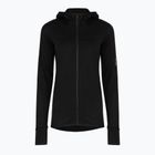 Bluză de trekking pentru femei Icebreaker Merino 300 Realfleece Descender Zip Hoodie black