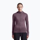 Bluză de trekking pentru femei Icebreaker Merino 200 Realfleece Descender Half Zip Hoodie grey plum