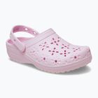 Papuci Crocs Classic Floral Cutout Clog pink milk