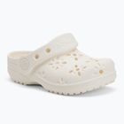Papuci pentru copii  Crocs Classic Floral Cutout Clog Kids Toddler chalk