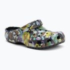 Papuci Crocs Classic Painted Floral black sand