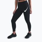 Colanți de alergare pentru femei Nike Tempo Swoosh Run High-Waisted 7/8 black/white