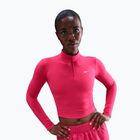Bluză cu mânecă lungă pentru femei Nike One Fitted Dri-Fit 1/4 Zip Mid Layer rush pink/white