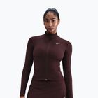 Bluză de antrenament pentru femei Nike One Fitted Dri-Fit Full-Zip burgundy crush/white