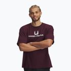 Tricou pentru bărbați  Under Armour Logo Heayweight dark maroon/white