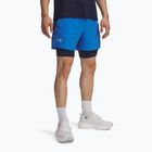 Pantaloni scurți de alergare pentru bărbați Under Armour Launch 5" 2in1 blue atlantis/washed navy/reflective