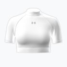 Tricou de antrenament pentru femei Under Armour HeatGear Crop Mock white/halo gray