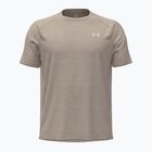 Tricou de antrenament pentru bărbați Under Armour Tech Textured timberwolf taupe/white