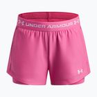 Pantaloni scurți de antrenament pentru copii Under Armour UA Tech Play Up 2IN1 Shorts pink frenzy/white