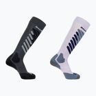 Șosete de schi Salomon S/Access 2-Pack anthracite/sweet lavender