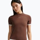 Tricou pentru femei Nike Gloss Fitted Top light chocolate
