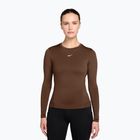Longsleeve de antrenament pentru femei Nike One Fitted cacao wow/white