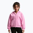 Bluză pentru copii Nike Sportswear Studio Fleece pink rise/white