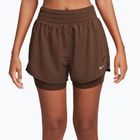 Pantaloni scurți pentru femei Nike One Dri-Fit High-Waisted 3" 2In1 cacao wow/white