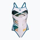 Costum de baie o piesă pentru femei arena Planet Super Fly Back alb multi/albastru cosmo