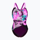 Costum de înot dintr-o piesă pentru femei arena Imaginary Swim Pro Back black/shocking pink/multi