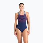 Costum de înot dintr-o piesă pentru femei arena Foggy Dots Swim Pro Back navy / blue cosmo