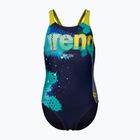 Costum de înot dintr-o piesă pentru copii arena Light Tricks Swim Pro Back navy/soft green/multi