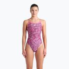 Costum de înot dintr-o piesă pentru femei arena Pink Dahlia Lace Back shocking pink/multi
