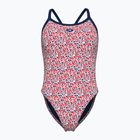 Costum de baie întreg pentru femei arena Pebbles Xcriss Cross multi white/navy