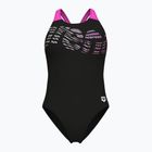Costum de baie întreg pentru femei arena Flowing V Back black/shocking pink
