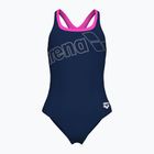 Costum de baie întreg pentru femei arena Logo Swim Pro navy/shocking pink