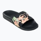 Flip-flops pentru femei ROXY Slippy II negru/verde imprimat