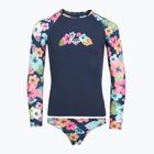 Bluză cu mânecă lungă + partea de jos a costumului de baie ROXY Morning Flower Lycra Set mood indigo morning flowers