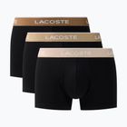 Boxeri pentru bărbați Lacoste 5H1297 3 pack black/sisal/viennese/cookie