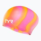 Cască de înot TYR Multi-Color Long Hair Silicone orange/pink