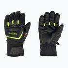 LEKI WCR Team 3D Junior mănuși de schi negru gheață/limon