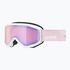 Ochelari de schi pentru copii UVEX Speedy Nova FM S2 white matt/mirror rose