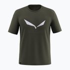 Tricou bărbați Salewa Solidlogo Dry dark olive