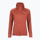 Bluză de trekking pentru femei Salewa Agner Hybrid PL/DST FZ Hoody etruscan red melange