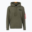 Bluză pentru bărbați Alpha Industries Red Stripe Hoodie dark green