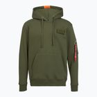 Bluză pentru bărbați Alpha Industries Red Stripe Hoodie dark green