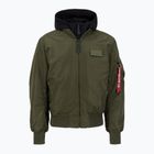 Alpha Industries MA-1 D-Tec jachetă pentru bărbați verde închis / negru