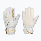 Mănuși de portar pentru copii Reusch Attrakt AB1 Solid Junior white/gold