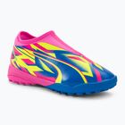 PUMA Match Ll Energy TT + Mid Jr cizme de fotbal pentru copii roz luminos/albastru ultra/galben alert