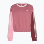 Hanorac pentru femei adidas Essentials 3-Stripes Crop pink strata/shadow red/bliss pink/wonder quartz