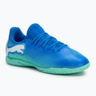 Încălțăminte de fotbal pentru copii PUMA Future 7 Play It hyperlink blue/mint/puma white