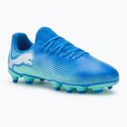 Încălțăminte de fotbal pentru copii PUMA Future 7 Play FG/AG Jr hyperlink blue/mint/puma white