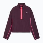 Jachetă de alergare pentru femei PUMA Run For Her Fashion Woven 1/2 ZIP midnight plum/ sunset glow